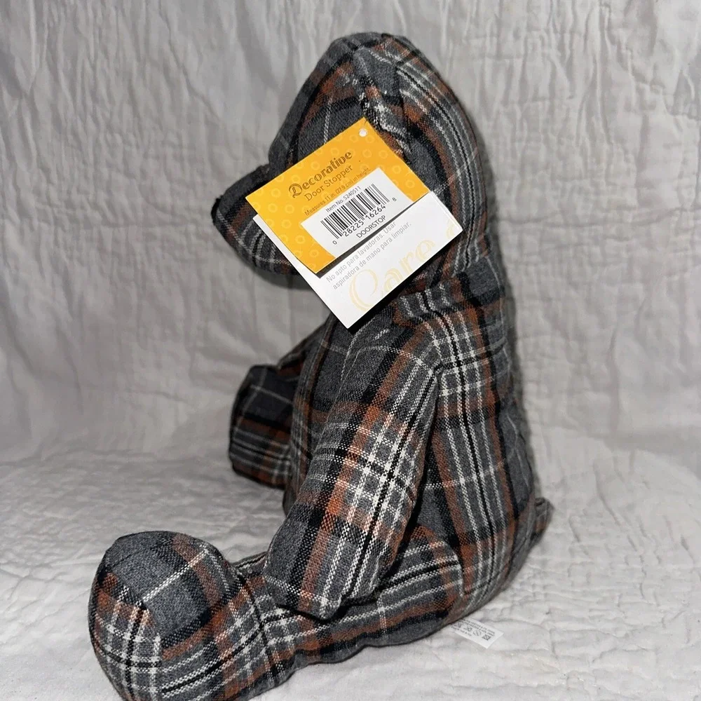 Morgan Cute Plaid Bear Door Stopper